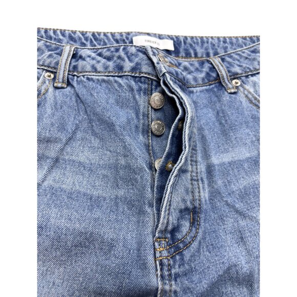 Forever 21 Womens Denim Button-Fly High-Waisted Shorts Size 31 - Picture 3 of 8